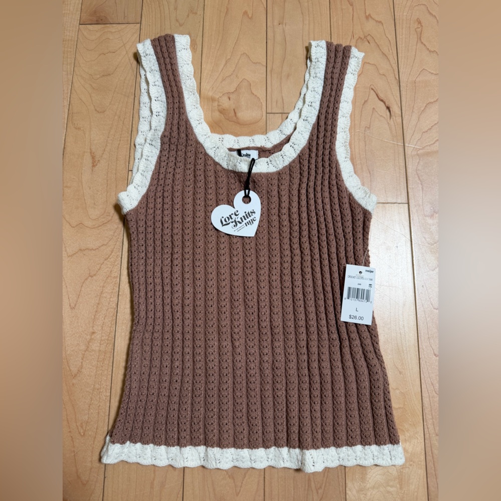 NWT Brown and Cream Knit Tank Top